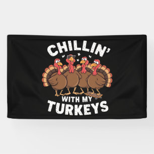 Banderoles Détente avec mes dindes Cadeau de famille de Thank