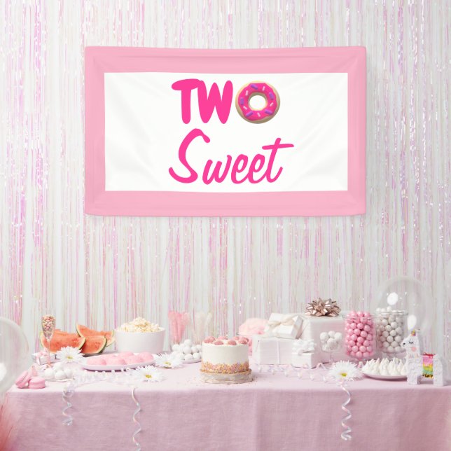 Banderoles Deux beignets sucrés 2e anniversaire (Fête)