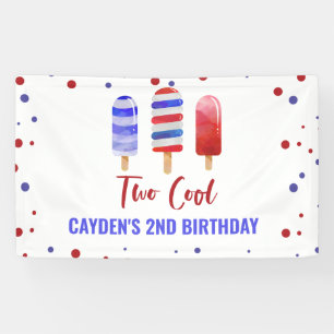 Banderoles Deux Cool 2e anniversaire Glace le 4 juillet