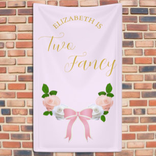 Banderoles Deux Fancy Bow Floral Anniversaire
