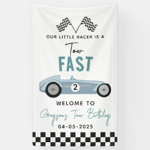 Banderoles Deux Fast Race Car Boy 2e fête d'anniversaire