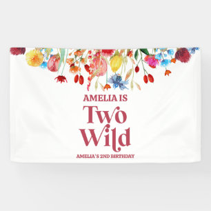 Banderoles Deux Fleurs sauvages sauvages Deuxième fête d'anni