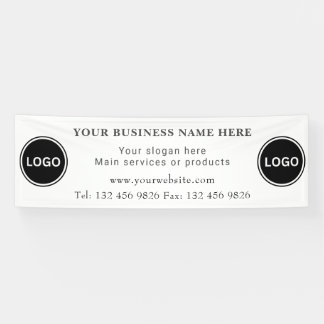 Banderoles Deux informations de contact du logo de l'entrepri
