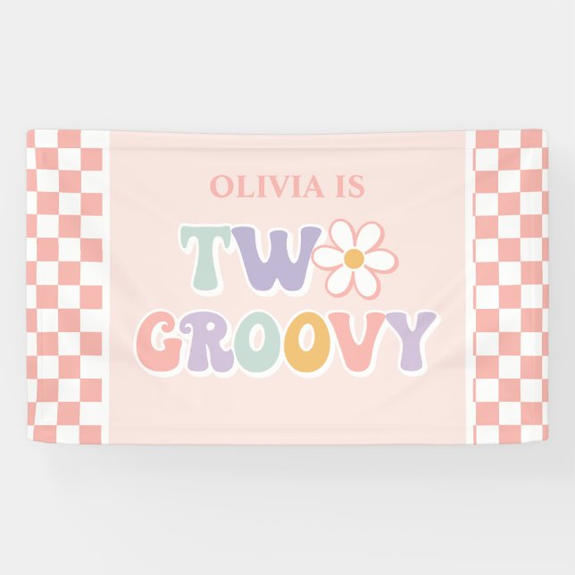 Banderoles Deux Super Pink Daisy Checker (Horizontal)