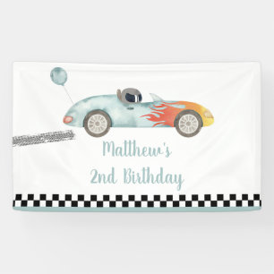 Banderoles Deux voitures de course rapide anniversaire