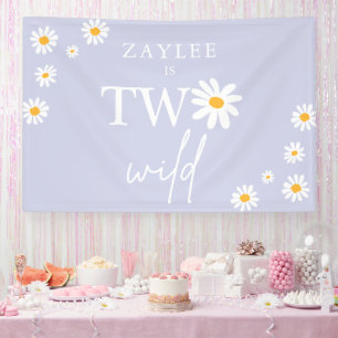 Banderoles Deux Wild 2e fête d'anniversaire Boho Daisy Bienve