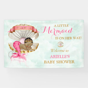 Banderoles Diadème Coquille de Clam Bébé Sirène Afro-Américai