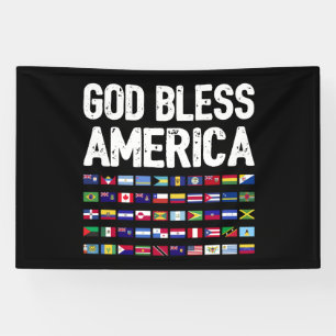 Banderoles Dieu Bénisse l'Amérique Tous Pays Fierté Latino I