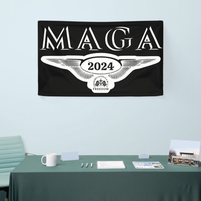 BANDEROLES DIEU FAMILLE PAYS AVIONS DE PAYS TRUMP 2024 MAGA (Salon professionnel)