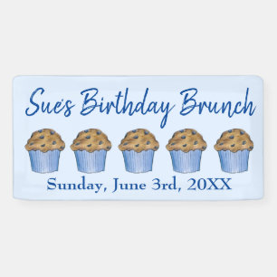 Banderoles Dimanche Petit-déjeuner Brunch Party Blueberry Muf