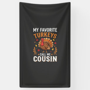 Banderoles Dinde de Thanksgiving Famille Cousine