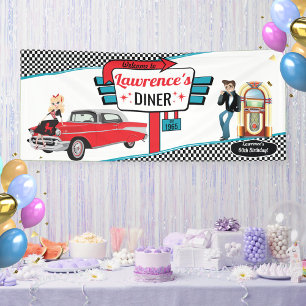 Banderoles Diner Retro Voiture 1950 Fête Sock Hop Ban