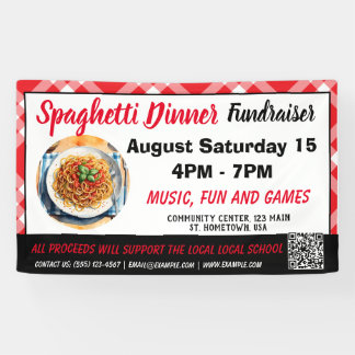 Banderoles Dîner Spaghetti Bandeau de collecte de fonds