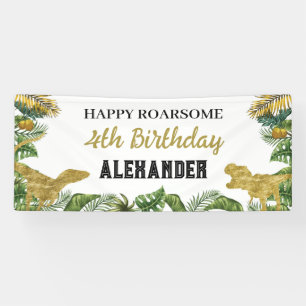 Banderoles Dinosaur Anniversaire Gold Roarsome