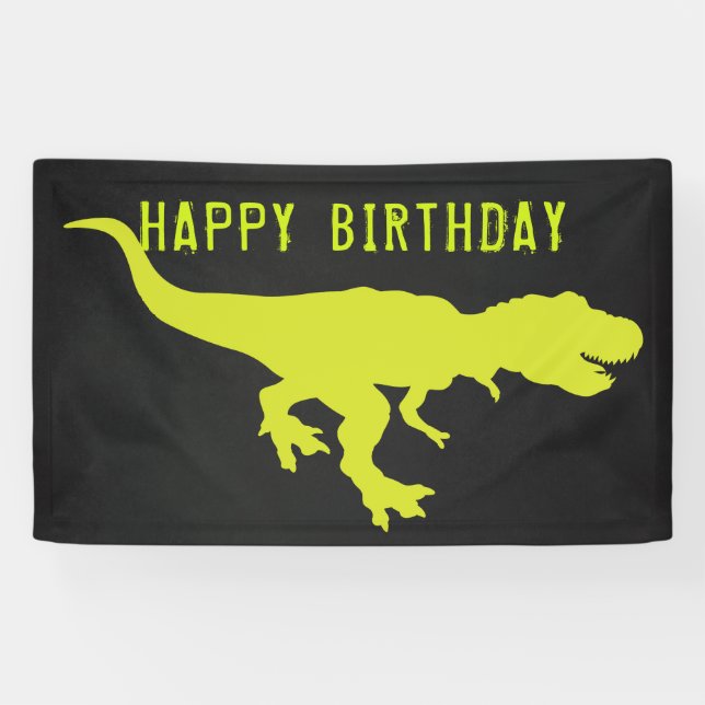 Banderoles Dinosaur Joyeux Anniversaire T Rex (Horizontal)
