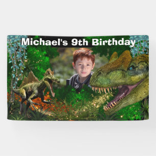 Banderoles Dinosaur jungle T-rex garçons photo âge préhist