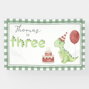 Banderoles Dinosaure aquarelle 3ème anniversaire de bienvenue