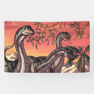 Banderoles Dinosaures au crépuscule
