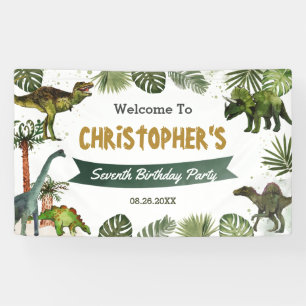 Banderoles Dinosaures Jurassic Anniversaire Accueil Contexte