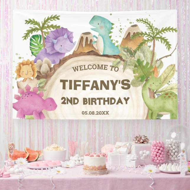 Banderoles Dinosaures mignonnes Baby shower d'anniversaire (Fête)