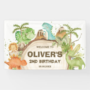 Banderoles Dinosaures mignons Baby shower d'anniversaire