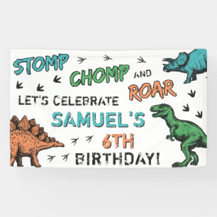 Banderoles Dinosaures Stomp Chomp Roar Anniversaire Fête, N'