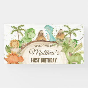Banderoles Dinosaures sympa Anniversaire Bébé fond