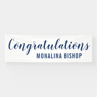 Banderoles Diplômé bleu décontracté des félicitations | de