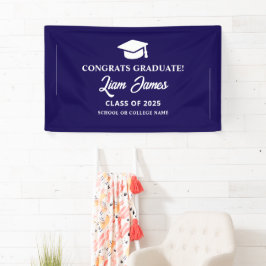 Banderoles Diplômé bleu Félicitations pour votre remise de di