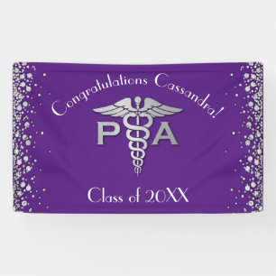 Banderoles Diplôme d'Assistant de Médecin AM Pourpre Argent