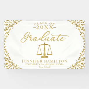 Banderoles Diplômé de droit École de White Gold