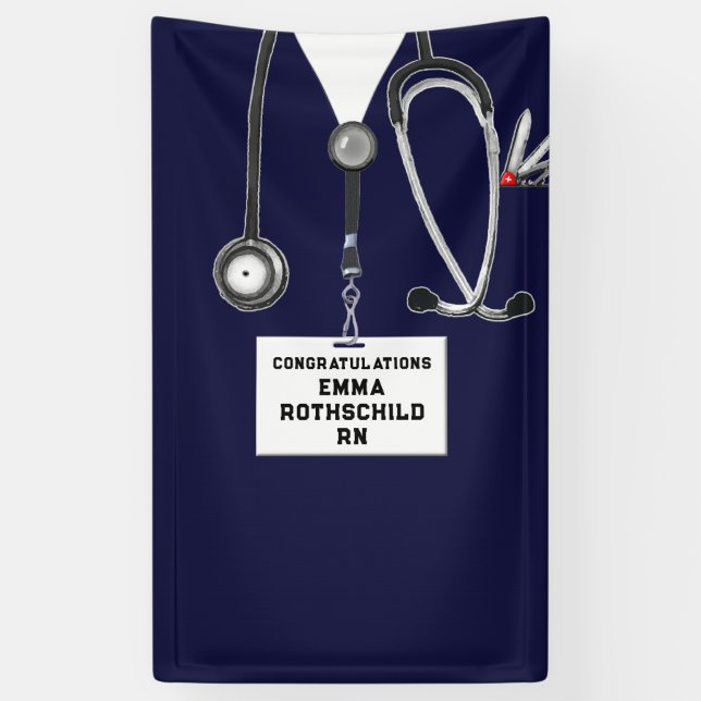Banderoles Diplôme de l'école de soins infirmiers (Vertical)