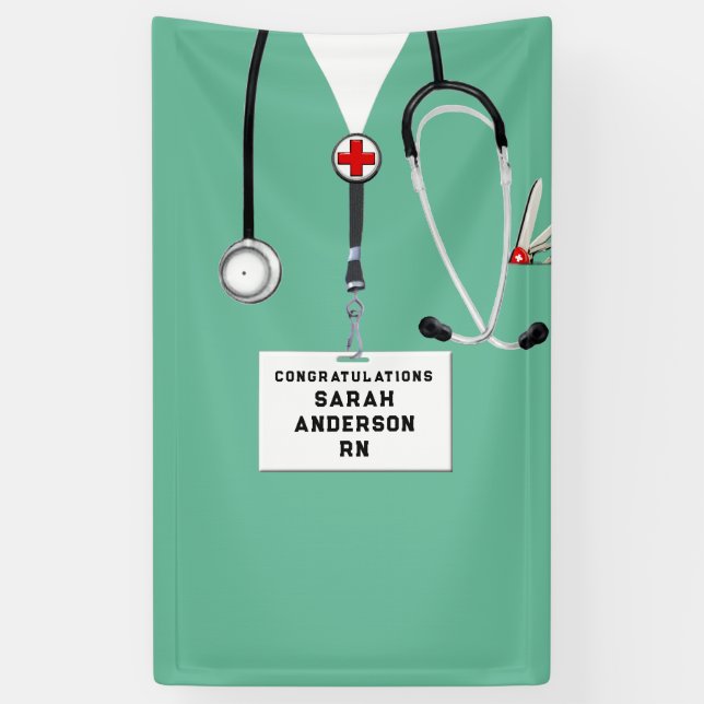 Banderoles Diplôme de l'école de soins infirmiers (Vertical)