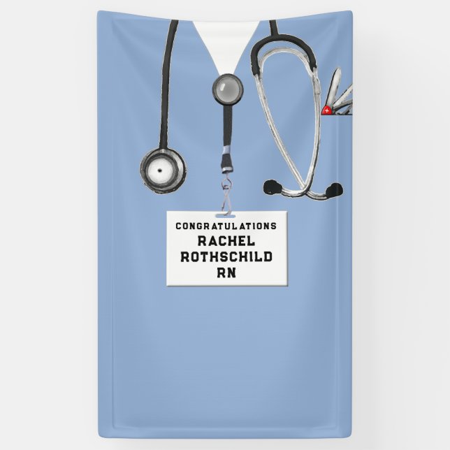 Banderoles Diplôme de l'école de soins infirmiers (Vertical)