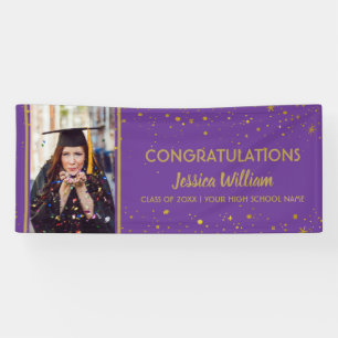 Banderoles Diplôme de photographie de Confetti Purple Et Gol