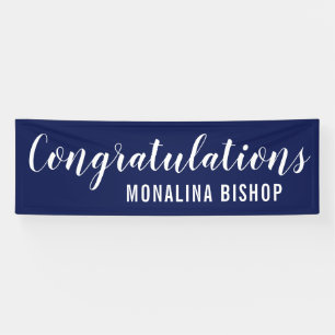 Banderoles Diplômé des félicitations   du bleu marine  