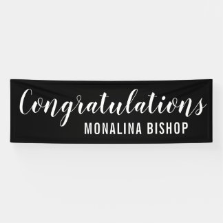 Banderoles Diplômé des félicitations | du noir |