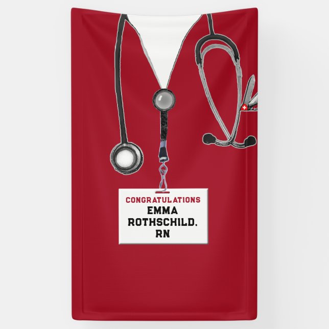 Banderoles Diplôme d'une école de soins infirmiers personnali (Vertical)