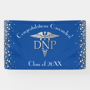 Banderoles Diplômé en pratique infirmière avancée bleu argent