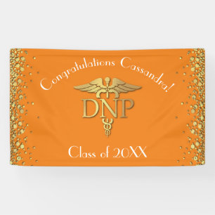 Banderoles Diplômé en pratique infirmière avancée Orange Or