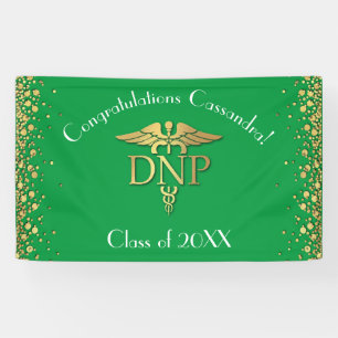 Banderoles Diplômé en pratique infirmière avancée Vert Or