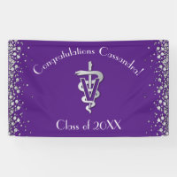 Diplômé Vétérinaire Violet Argent