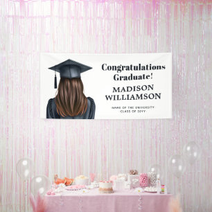 Banderoles Diplômée moderne personnalisée Femme Diplômée