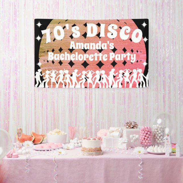 Banderoles Disco Bachelorette des années 70 | Boule à Parties (Fête)