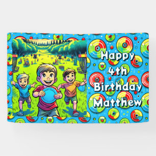 Banderoles Disque personnalisé Golf Boy's Birthday