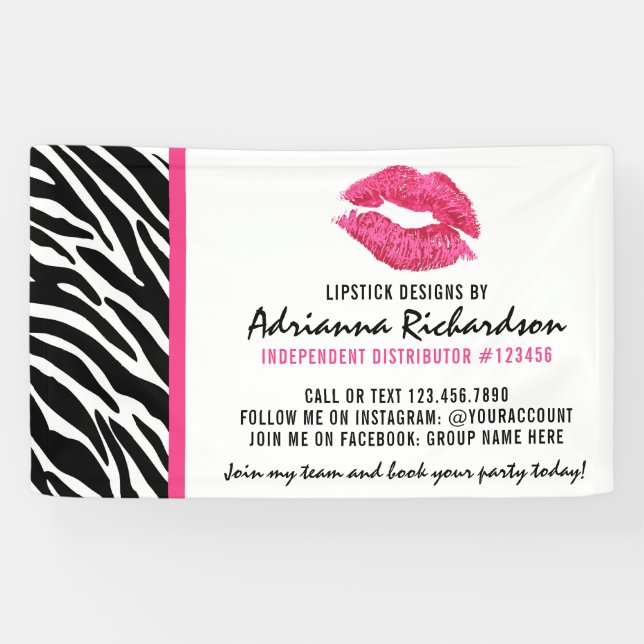 Banderoles Distributeur de bâton à lèvres Zebra Kiss Trade Sh (Horizontal)