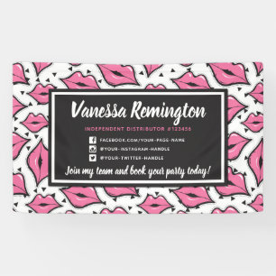 Banderoles Distributeur de bâton rose Kiss Party / salon
