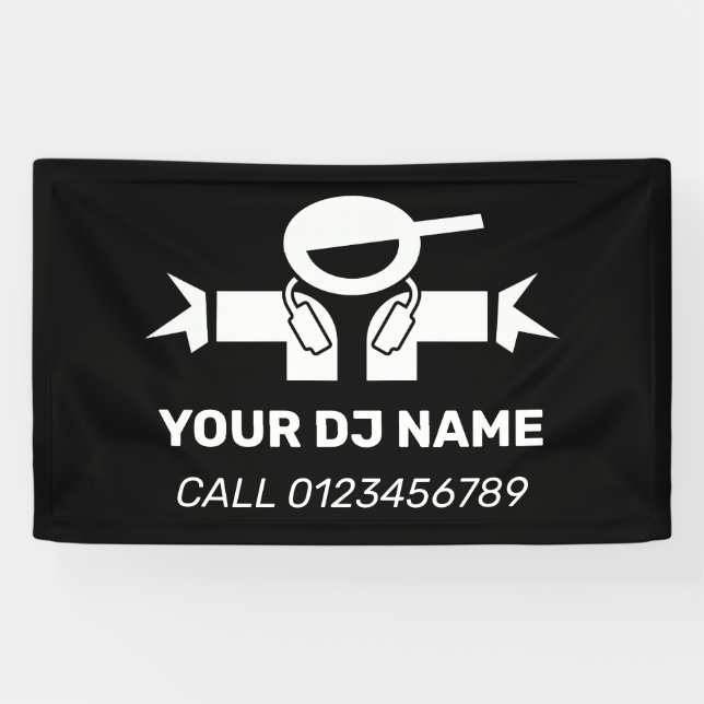Banderoles DJ du parti pour la location deejay publicité bann (Horizontal)