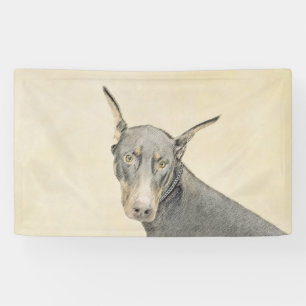 Banderoles Doberman Pinscher Peinture - Art Chien original