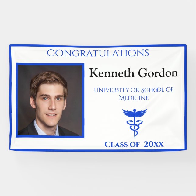 Banderoles Docteur en Diplôme Caduceus Purple Université NYU (Horizontal)